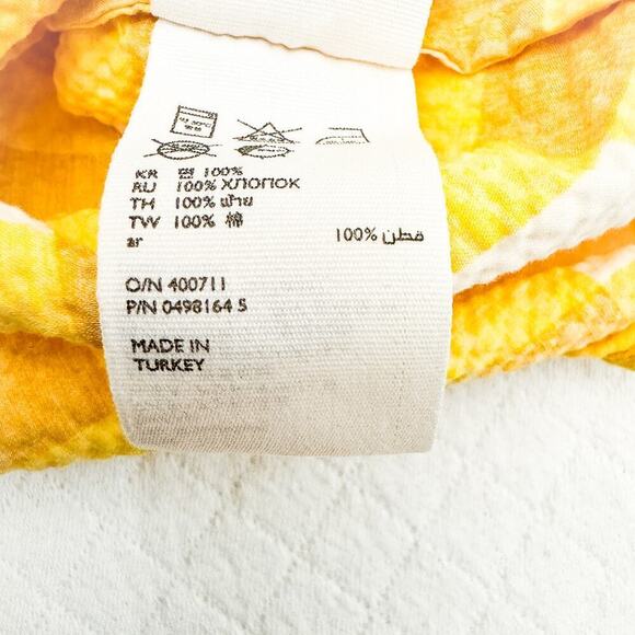 COS Plaid Gingham Yellow Short Sleeve Cotton Top Size M / 40 - Picture 4 of 6